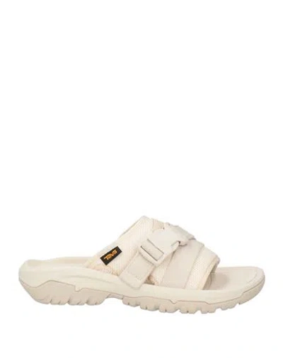 Teva Woman Sandals Ivory Size 7 Textile Fibers In White