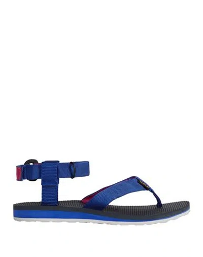 Teva Woman Thong Sandal Blue Size 8 Textile Fibers