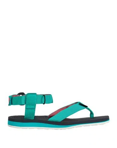 Teva Woman Thong Sandal Turquoise Size 8 Textile Fibers In Blue