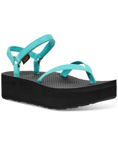 Teva Women's Flatform Slim Sandals In Bright Teal,black