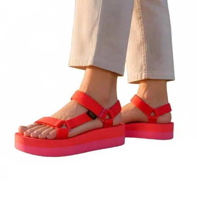 Teva Women's Flatform Universal Sandals In Pink In Red