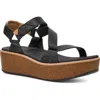 Teva Madera Wedge Sandal In Black