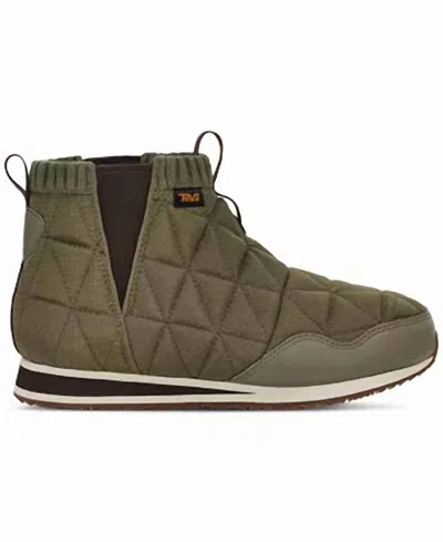 Teva Women's Re Ember Mid Quilted Slip-on Ankle Booties In Burnt Olive In Green