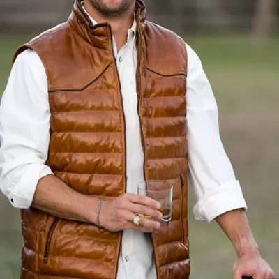 Texas Standard Maverick Leather Vest In Brown