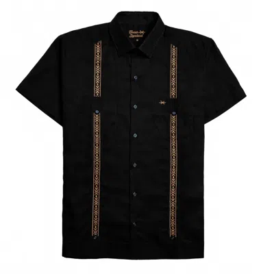 Texas Standard Men's Tejas Guayabera Shirt In Diablo Oro In Black