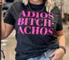 Texas True Threads Adios Bitch-achos Tee In Black Leopard In Grey