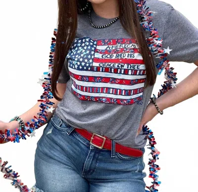 Texas True Threads American Flag Tee In Grey In Gray