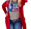 Texas True Threads Cardigan In Ruby Red In Red