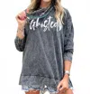 Texas True Threads Ghosted Black Acid Wash Sweatshirt In Faded Gray In Blue