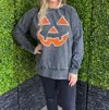 Texas True Threads Glitter Jack O'lantern Long Sleeve Top - Plus In Gray In Gray