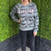Texas True Threads Kiowas Glitter Camouflage Print Sweatshirt In Gray In Gray