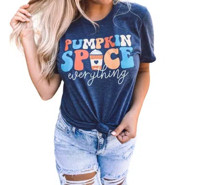 Texas True Threads Pumpkin Spice Everything T-shirt In Navy In Blue