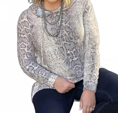Texas True Threads Rattler Hoodie In Snakeskin Print In Multi