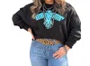 Texas True Threads Riley Thunderbird Sweatshirt In Black In Black