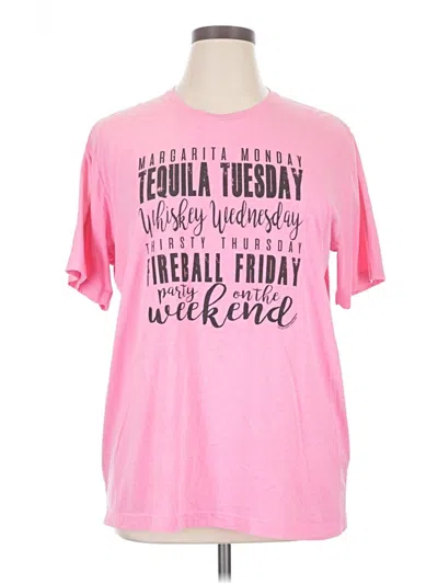 Pre-owned Texas True Threads Short Sleeve T-shirt In Pink