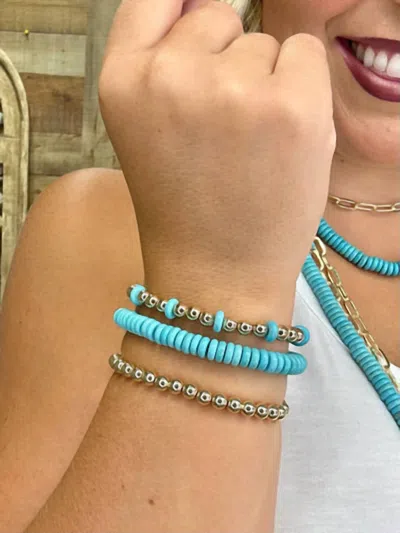 Texas True Threads Sonora Bracelet Set In Turquoise In Blue