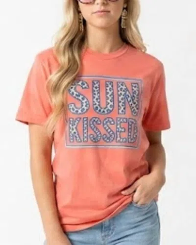 Texas True Threads Sunkissed Short Sleeve Tee In Blue Leopard In Pink
