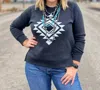 Texas True Threads Vegas Aztek Sweatshirt In Black In Black