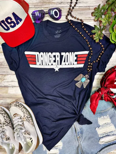 Texas True Threads Women's Danger Zone T-shirt In Navy In Blue