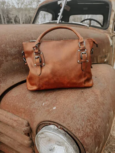 Texas Western Cowhide Bags & More Women's Leather Buckle Tote Bag In Brown