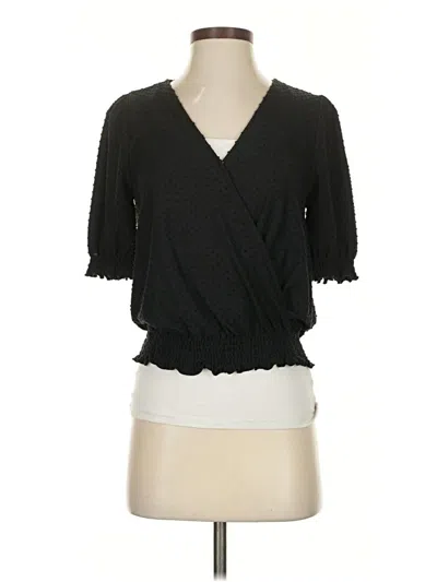 Pre-owned Texture & Thread Madewell 3/4 Sleeve Blouse In Black