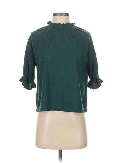 Pre-owned Texture & Thread Madewell 3/4 Sleeve Blouse In Blue