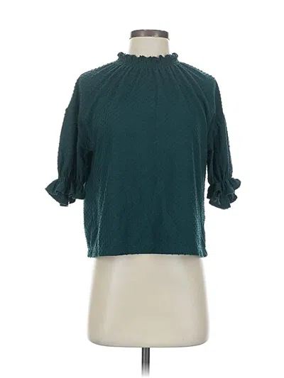 Pre-owned Texture & Thread Madewell 3/4 Sleeve Blouse In Blue