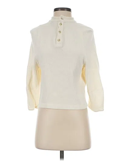 Pre-owned Texture & Thread Madewell 3/4 Sleeve Blouse In Ivory