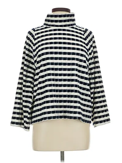 Pre-owned Texture & Thread Madewell 3/4 Sleeve Blouse In Silver
