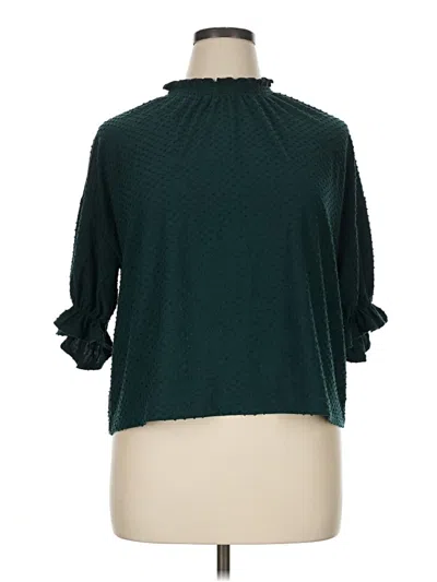 Pre-owned Texture & Thread Madewell 3/4 Sleeve Blouse In Teal