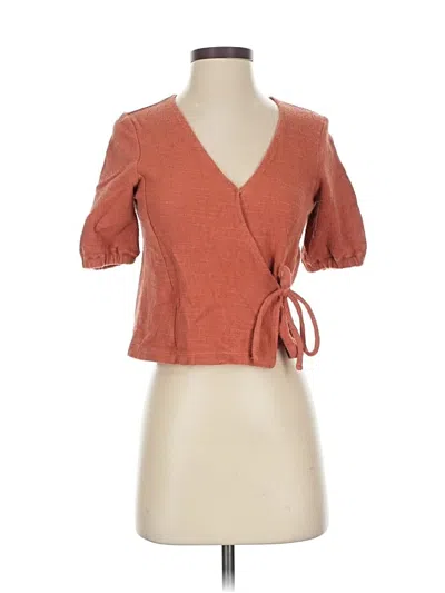 Pre-owned Texture & Thread Madewell 3/4 Sleeve T-shirt In Brown