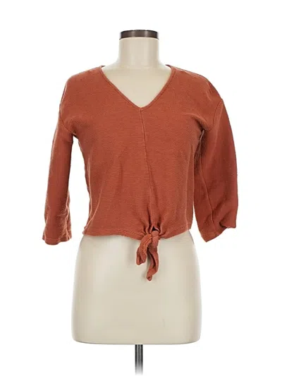 Pre-owned Texture & Thread Madewell 3/4 Sleeve T-shirt In Brown