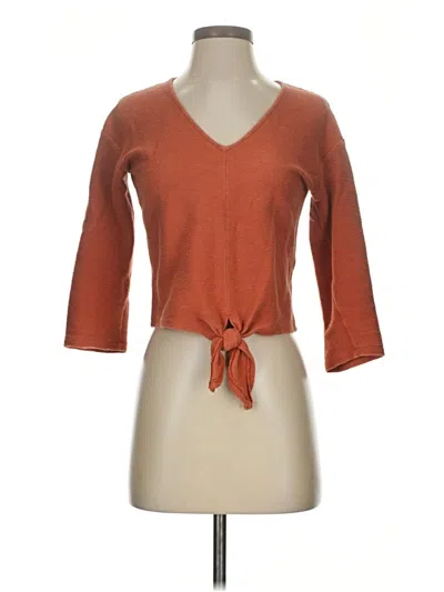 Pre-owned Texture & Thread Madewell 3/4 Sleeve T-shirt In Brown