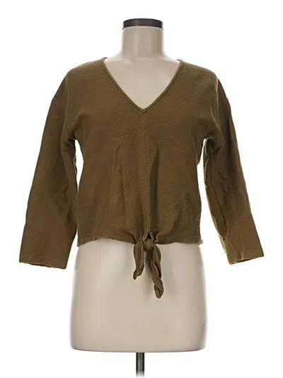 Pre-owned Texture & Thread Madewell 3/4 Sleeve T-shirt In Brown
