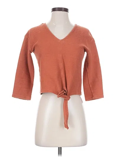 Pre-owned Texture & Thread Madewell 3/4 Sleeve T-shirt In Brown