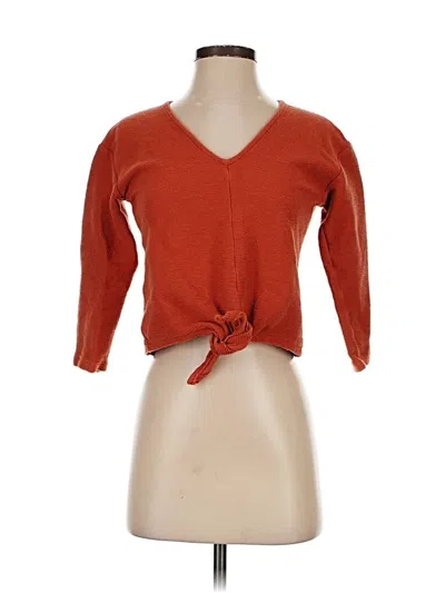 Pre-owned Texture & Thread Madewell 3/4 Sleeve T-shirt In Orange