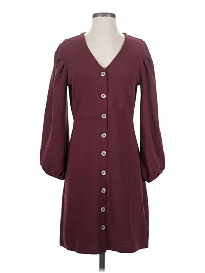 Pre-owned Texture & Thread Madewell Casual Dress In Burgundy