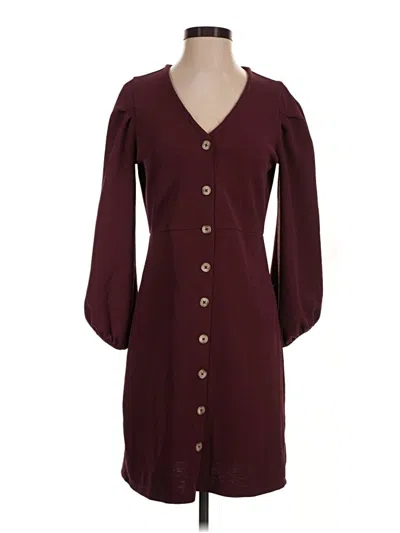 Pre-owned Texture & Thread Madewell Casual Dress In Burgundy