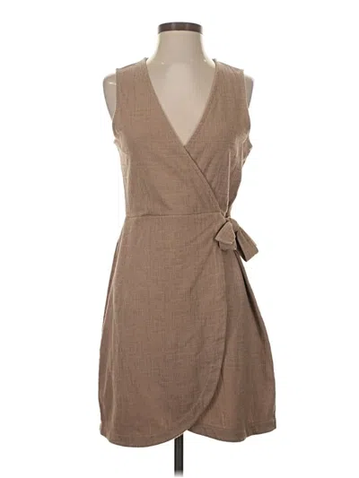 Pre-owned Texture & Thread Madewell Casual Dress In Tan