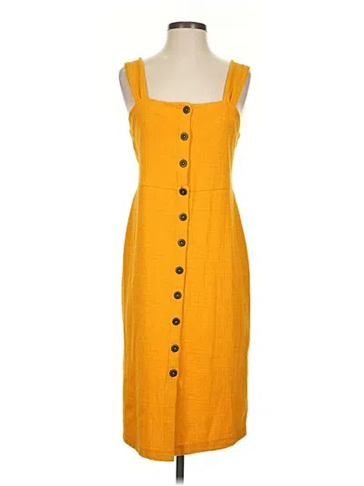 Pre-owned Texture & Thread Madewell Casual Dress In Yellow
