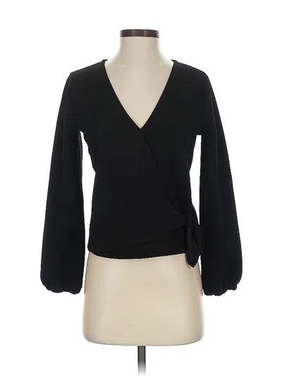 Pre-owned Texture & Thread Madewell Long Sleeve Blouse In Black