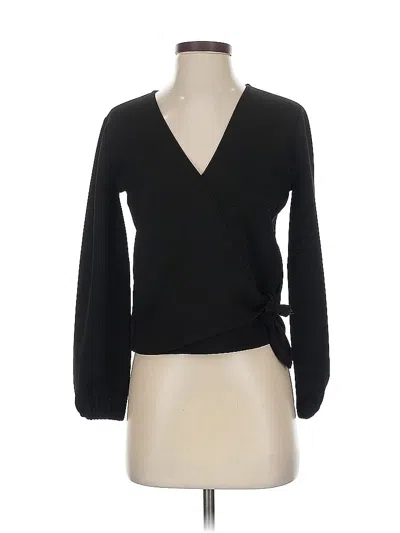 Pre-owned Texture & Thread Madewell Long Sleeve Blouse In Black