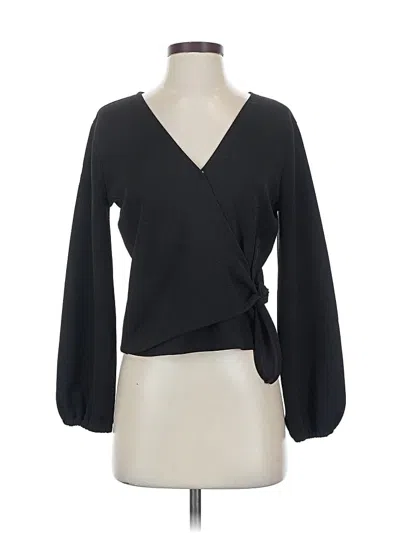 Pre-owned Texture & Thread Madewell Long Sleeve Blouse In Black