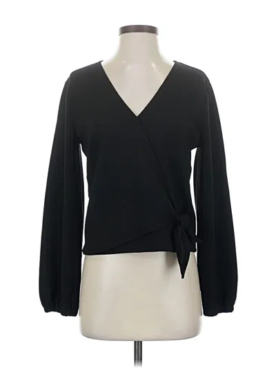 Pre-owned Texture & Thread Madewell Long Sleeve Blouse In Black