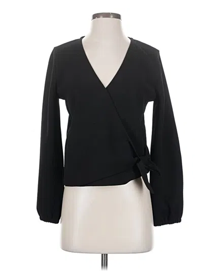Pre-owned Texture & Thread Madewell Long Sleeve Blouse In Black