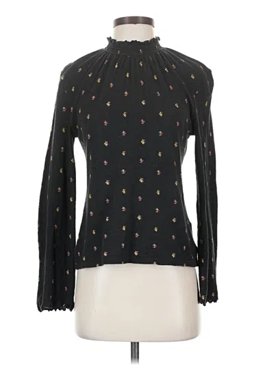 Pre-owned Texture & Thread Madewell Long Sleeve Blouse In Black