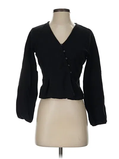 Pre-owned Texture & Thread Madewell Long Sleeve Blouse In Black