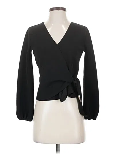 Pre-owned Texture & Thread Madewell Long Sleeve Blouse In Black