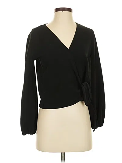 Pre-owned Texture & Thread Madewell Long Sleeve Blouse In Black