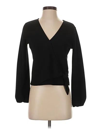 Pre-owned Texture & Thread Madewell Long Sleeve Blouse In Black